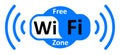 Free wifi logo zone in cloud - vector